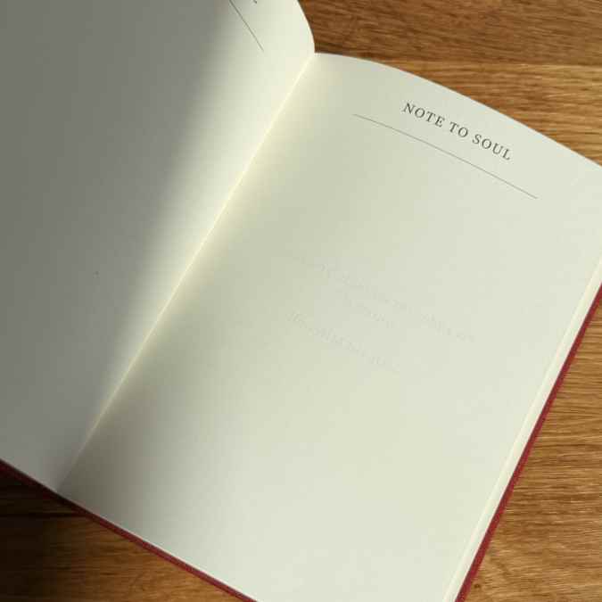 Inwords Gifting Note to Soul Notebook with soft cover and lined pages for personal reflections and creative writing.