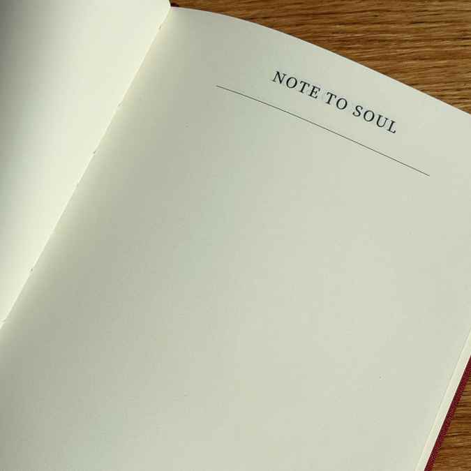Inwords Gifting Note to Soul Notebook with cream-colored cover and lined pages for personal reflections and heartfelt messages.