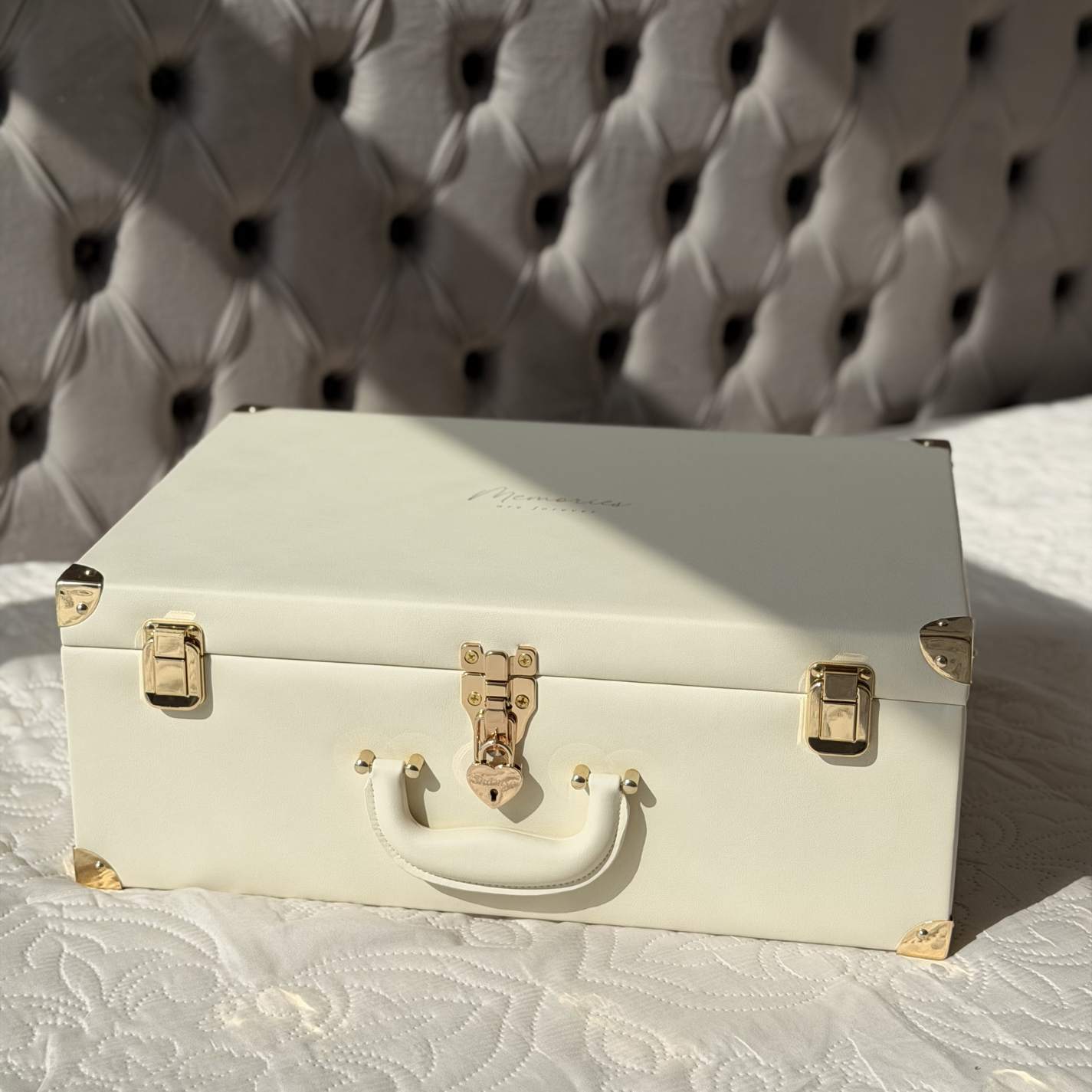 Large Memory Keepsake Box by Inwords Gifting, elegant wooden keepsake container for cherished mementos and new chapter memories.