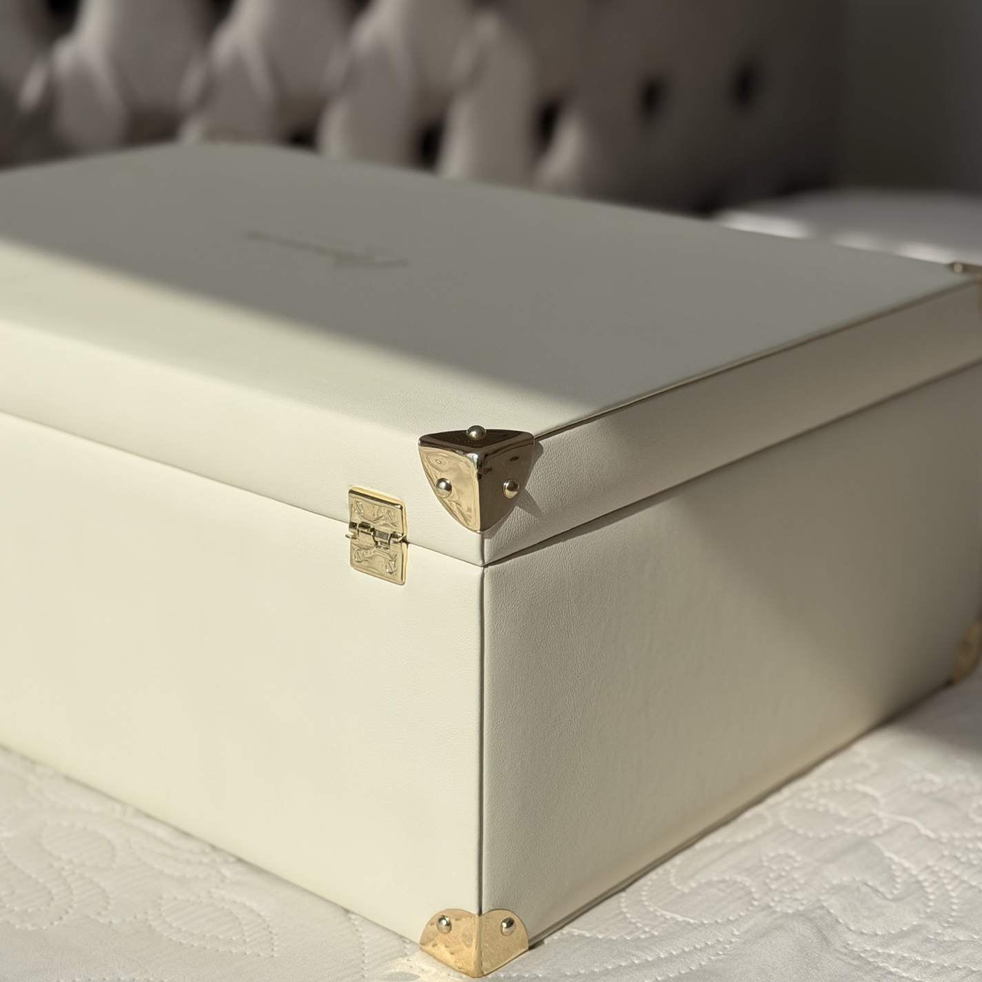 Large Inwords Gifting memory keepsake box for storing cherished mementos and personal items in a stylish keepsake container.