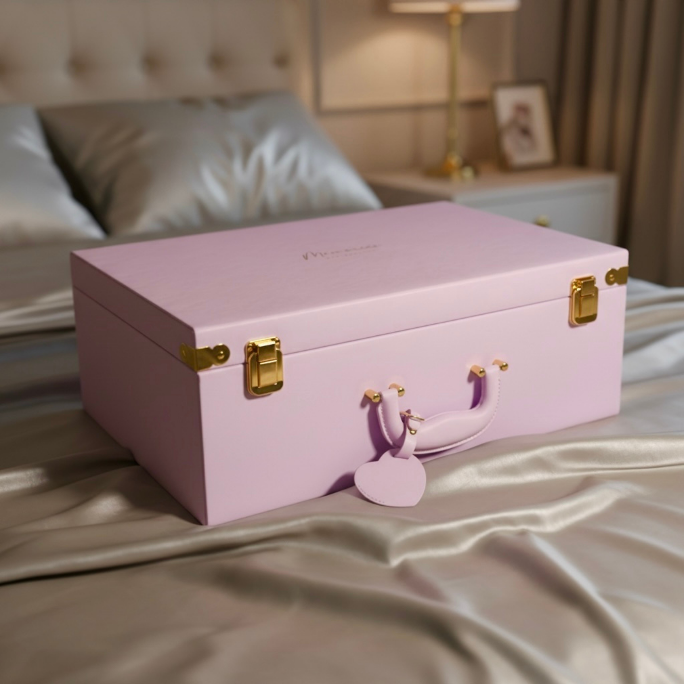 Large lavender velvet memory keepsake box by Inwords Gifting, showcasing a soft, elegant storage container for treasured keepsakes.
