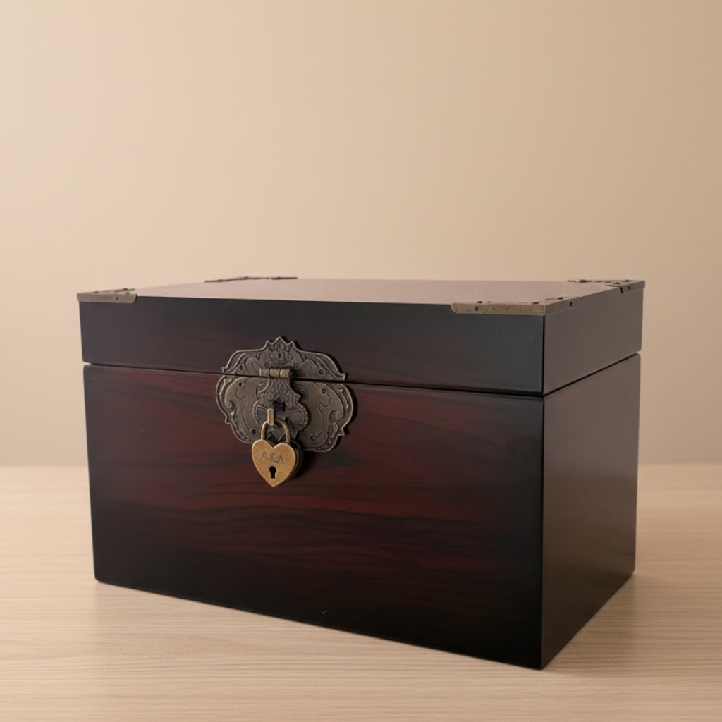 Close-up of the Forever Letters Keepsake Set by Inwords Gifting, featuring personalized letter keepsakes arranged on a wooden surface.