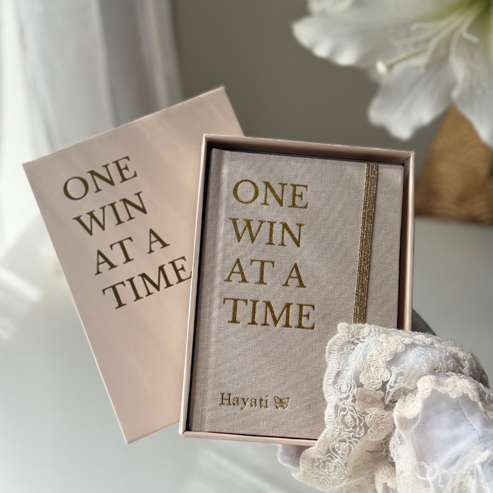 Black and beige The One Win At a Time Duo by Inwords Gifting, featuring two stylish, minimalist design pieces.